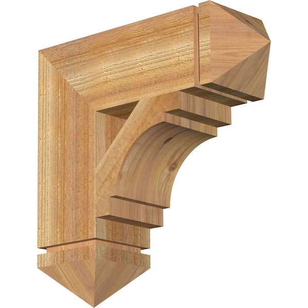 Ekena Millwork Merced Arts & Crafts Rough Sawn Bracket, Western Red Cedar, 6"W x 20"D x 20"H BKT06X20X20MRC03RWR - main